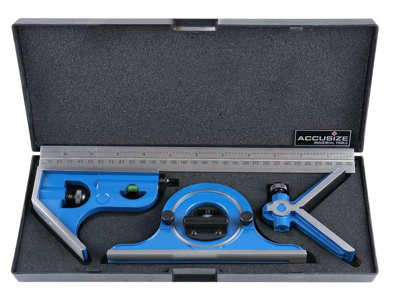 Accusize Industrial Tools Combination Square Set, 12''/300mm, 4 Pcs/Set, 0000-8108 - Image 2